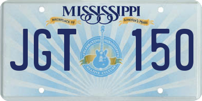 MS license plate JGT150