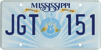 MS license plate JGT151