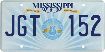MS license plate JGT152