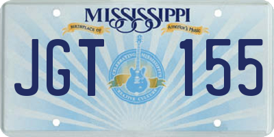 MS license plate JGT155