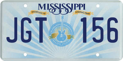 MS license plate JGT156
