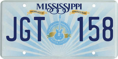 MS license plate JGT158