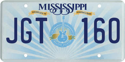 MS license plate JGT160