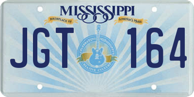 MS license plate JGT164
