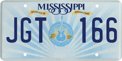 MS license plate JGT166