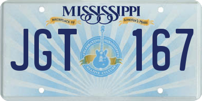 MS license plate JGT167