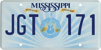 MS license plate JGT171