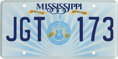 MS license plate JGT173