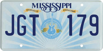 MS license plate JGT179