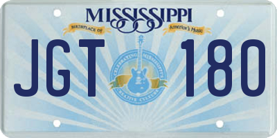 MS license plate JGT180