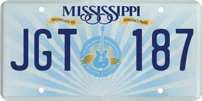 MS license plate JGT187