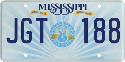 MS license plate JGT188