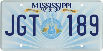 MS license plate JGT189
