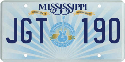 MS license plate JGT190