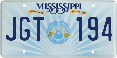 MS license plate JGT194