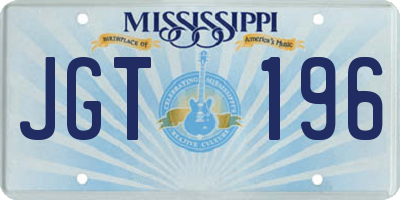 MS license plate JGT196