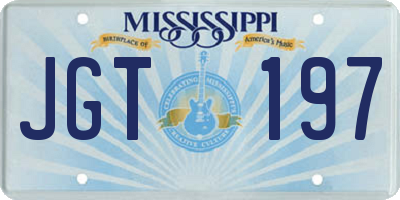MS license plate JGT197
