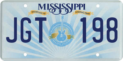 MS license plate JGT198