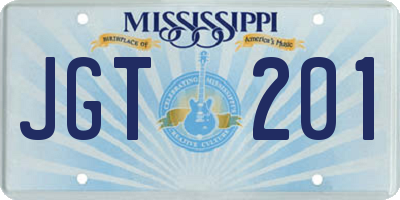 MS license plate JGT201