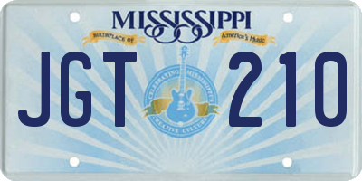 MS license plate JGT210