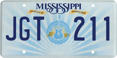 MS license plate JGT211