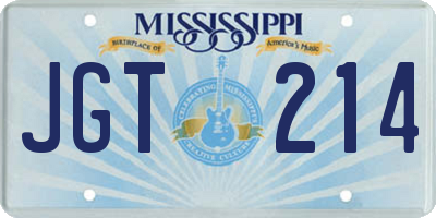 MS license plate JGT214
