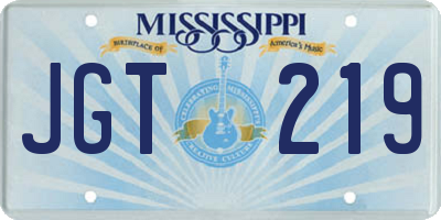 MS license plate JGT219