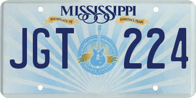 MS license plate JGT224