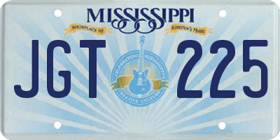 MS license plate JGT225