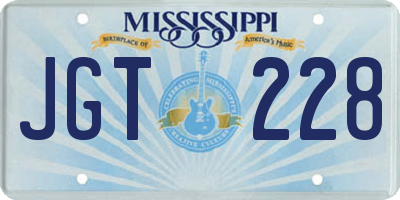 MS license plate JGT228