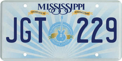 MS license plate JGT229
