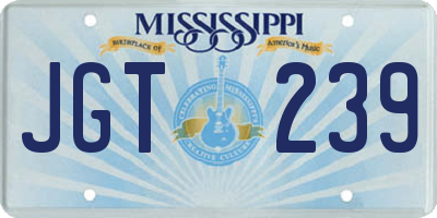 MS license plate JGT239