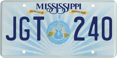 MS license plate JGT240