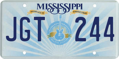 MS license plate JGT244