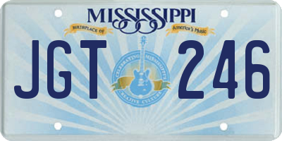 MS license plate JGT246