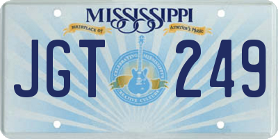 MS license plate JGT249