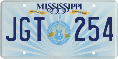 MS license plate JGT254