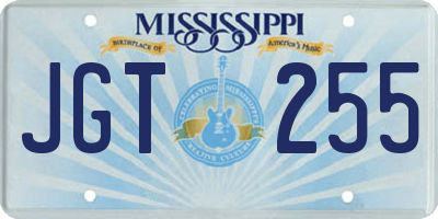 MS license plate JGT255