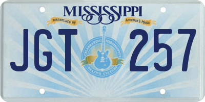 MS license plate JGT257