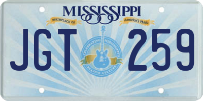 MS license plate JGT259