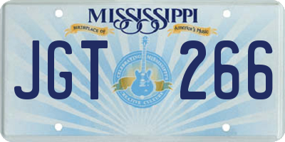 MS license plate JGT266