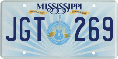 MS license plate JGT269