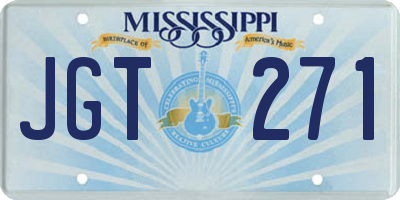 MS license plate JGT271