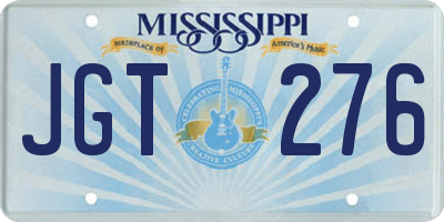 MS license plate JGT276