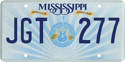 MS license plate JGT277