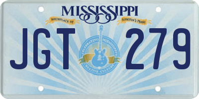 MS license plate JGT279