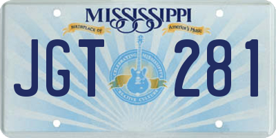 MS license plate JGT281