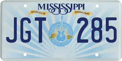 MS license plate JGT285