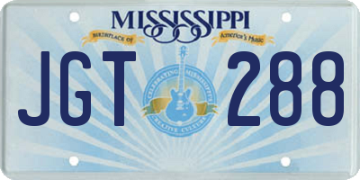 MS license plate JGT288
