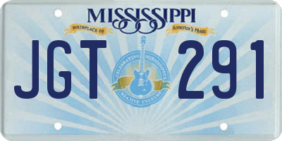 MS license plate JGT291